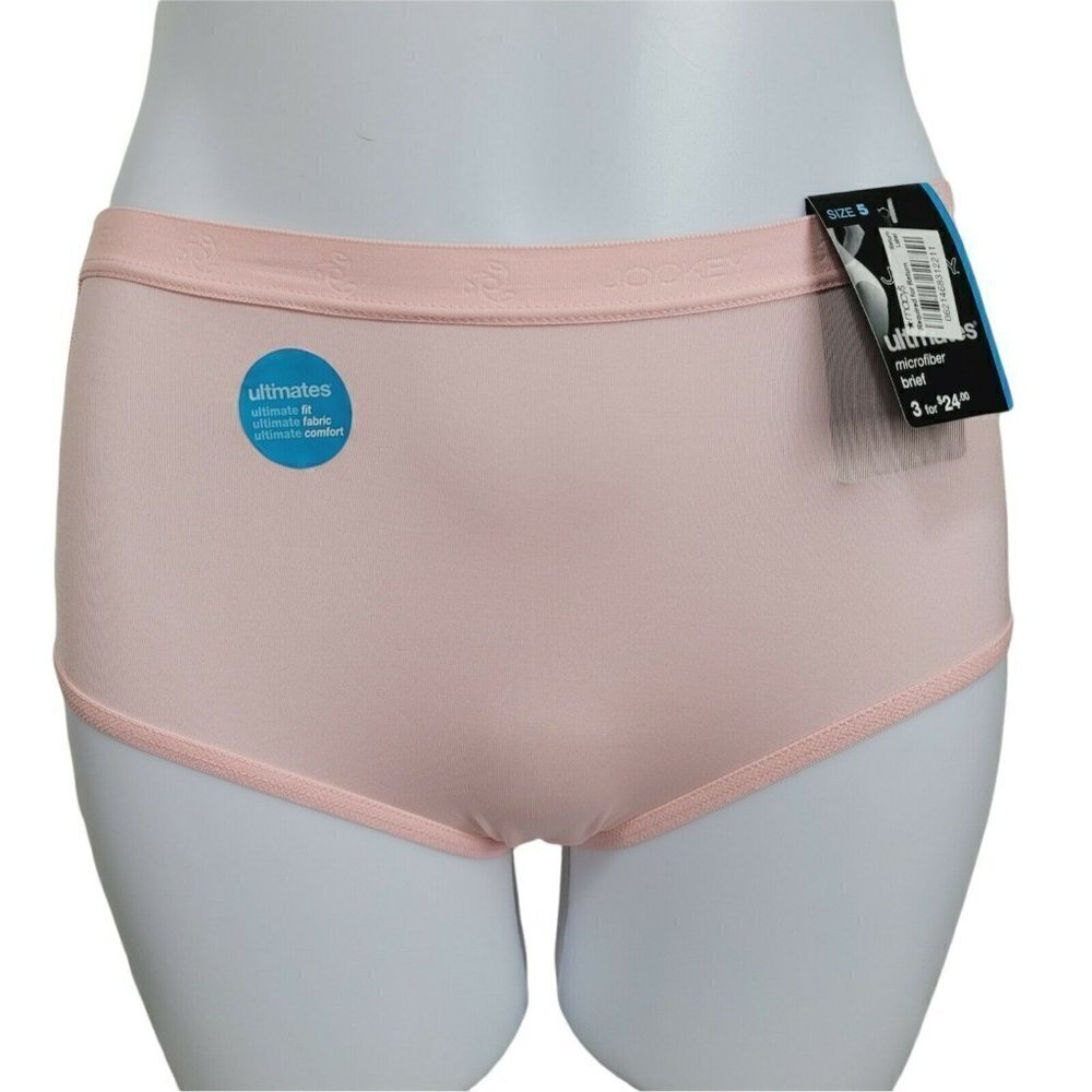 Jockey Ultimates Woman's Microfiber Full Brief Panty Pink Sz 5/Sm Discontinued